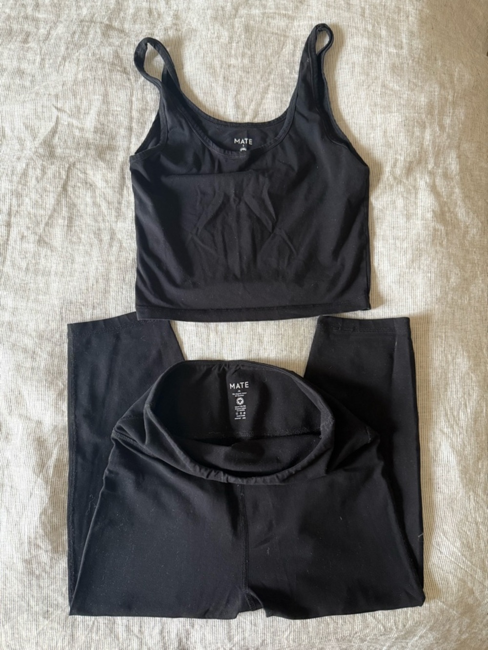 MATE the label bundle Black Tank size small & capri legging size medium